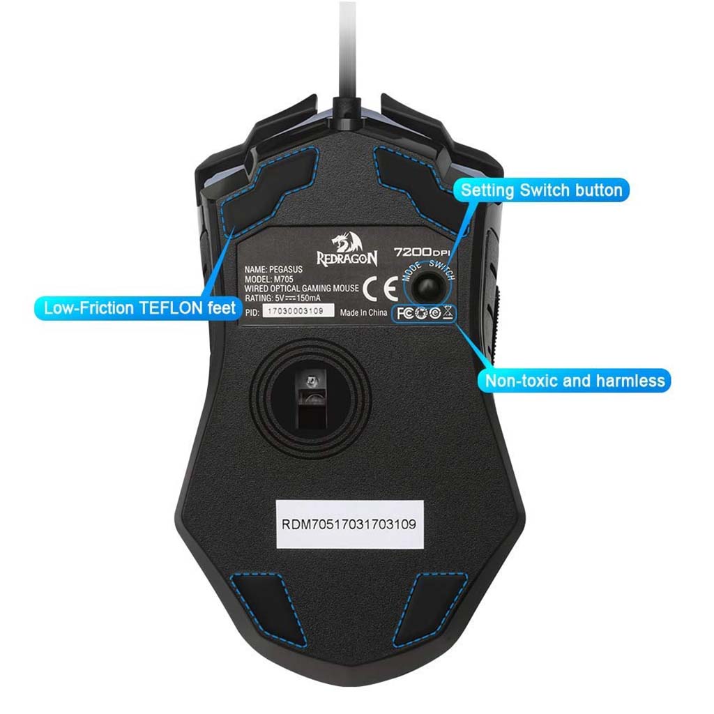 redragon pegasus m705 black gaming mouse bottom.jpg redragon pegasus m705 black gaming mouse bottom.jpg